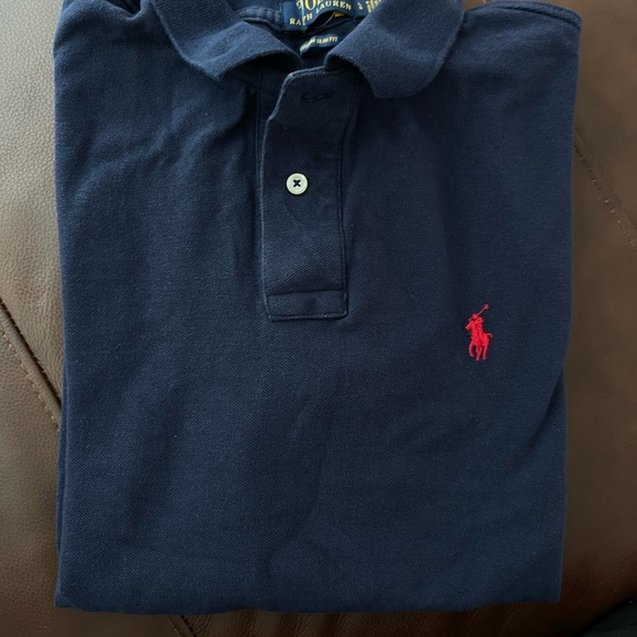 Polo Ralph Lauren Shirt - Large - Custom Slim Fit -Navy Blue - Picture 5 of 8